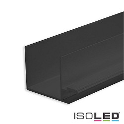 LED drywall profile SHADOW GAP 8, for attaching onto plasterboards, anodized aluminium, 200cm, black anodized RAL 9005