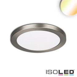 LED ceiling luminaire Slim Flex, IP44, 6W, ColorSwitch 3000|3500|4000K 510lm 120, variable opening, brushed nickel