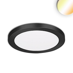 LED ceiling luminaire Slim Flex, IP44, 12W, ColorSwitch 3000|3500|4000K 1020lm 120�, variable opening, black