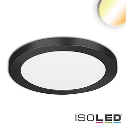 LED ceiling luminaire Slim Flex, IP44, 18W, ColorSwitch 3000|3500|4000K 1530lm 120, variable opening, black