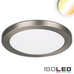 LED ceiling luminaire Slim Flex, IP44, 24W, ColorSwitch 3000|3500|4000K 2040lm 120, variable opening, brushed nickel