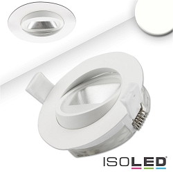 Recessed LED spot, asymmetric COB, IP44, round,  9.5cm, CRI >90, swivelling, dimmable, white, 8W 4000K 550lm 50