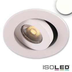Recessed LED luminaire MiniAMP, IP40,  5.2cm, 24V DC, CRi >91, swivelling 30, dimmable, 3W 4000K 310lm 50, white