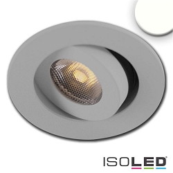 Recessed LED luminaire MiniAMP, IP40,  5.2cm, 24V DC, CRi >91, swivelling 30, dimmable, 3W 4000K 310lm 50, brushed alu