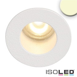 Recessed LED luminaire MiniAMP, set back, IP42,  2.2cm, 24V DC, dimmable, 1W 3000K 60lm 60, white