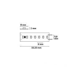 LED CRI927 Linear ST8-Flex strip, 24V, 8W, IP20, warm white