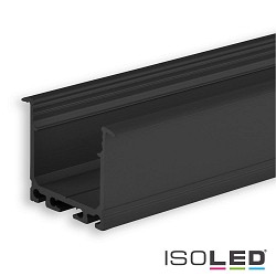 LED recessed / surface mount profile DIVE24, aluminium, 200cm, black RAL 9005