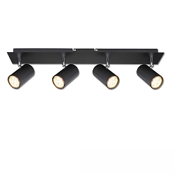 Spotlight bar 4-flammer, drejelig, vipbar GU10 IP20, sort d�mpbar