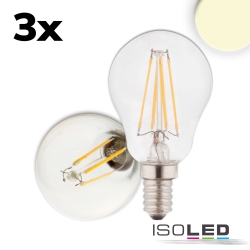 LED drop lamp ILLU pear shape set of 3, switchable E14 4W 400lm 3000K 360 CRI 80-89 
