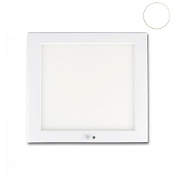 Udend�rs loftlampe SLIM 18MM SQUARE PIR firkantet, med sensor, med bev�gelsesdetektor IP52, hvid 