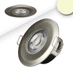 Indbygningslampe PC68 IP44 BRUSHED stiv, d�mpbar IP44, aluminium b�rstet d�mpbar 5W 400lm 3000K >80� >80� CRI >80