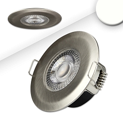 Indbygningslampe PC68 IP44 BRUSHED stiv, d�mpbar IP44, aluminium b�rstet d�mpbar 5W 420lm 4000K >80� >80� CRI >80