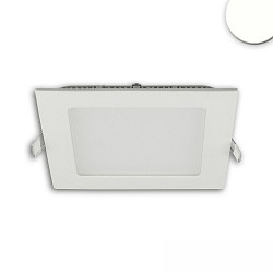 Downlight firkantet, flad, bl�ndingsreduceret IP42, hvid d�mpbar