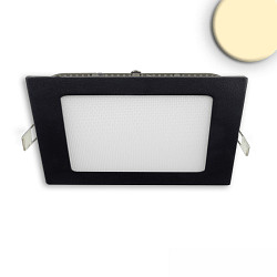 Downlight firkantet, flad, bl�ndingsreduceret IP42, sort d�mpbar