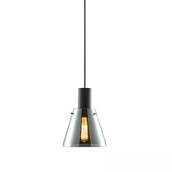 Pendel INFINITY CONCAVE GLASS konisk E27 IP20, r�gfarver, sort d�mpbar
