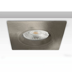 Monteringsramme GU10/MR16 firkantet, med lampefatning, aluminium b�rstet