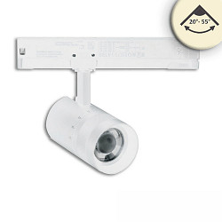 3-faset spot 12W - 20�-55� (DALI) stiv, DALI styrbar, fokuserbar IP20, d�mpbar