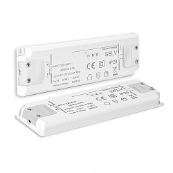LED driver 12VDC, 0-30W, SELV flad, konstant sp�nding, omskiftelig