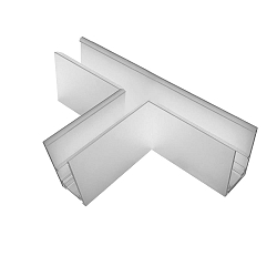 T-forbindelse CORNER 90� HORIZONTAL - TRACK48 SURFACE isoleret, mekanisk, vandret, hvid