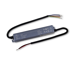 LED driver 24V DC / 100W ON-OFF ULTRAFLAT flad, med �bent kabel, omskiftelig, m�rkegr�