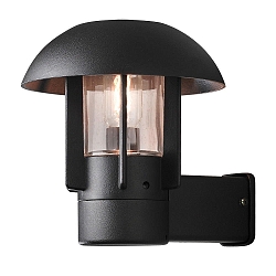 Udendørs wall luminaire HEIMDAL E27 IP44, sort, gennemsigtig