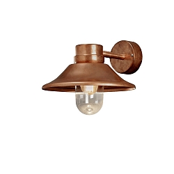 Udendørs wall luminaire VEGA med skærm E27 IP54, kobber dæmpbar