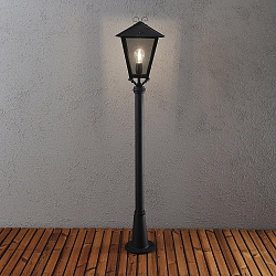 Standerlampe BENU E27 IP23, røgfarver, sort