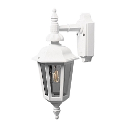 Udendørs wall luminaire PALLAS down, lille E27 IP23, røgfarver, hvid