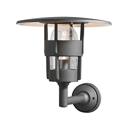 Udendørs wall luminaire FREJA E27 IP23, sort, gennemsigtig