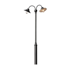 lampehoved VEGA 2-flammer E27 IP23, sort, gennemsigtig