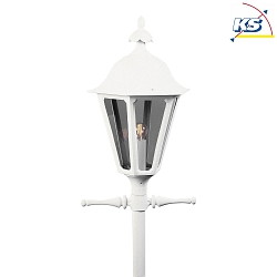 Lamp head / candelabra PALLAS, 1-flame, E27 max. 60W, white aluminium / smoked acrylic glass