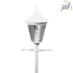Lamp head / candelabra VIRGO, 1-flame, E27 max. 100W, white aluminium / smoked acrylic glass