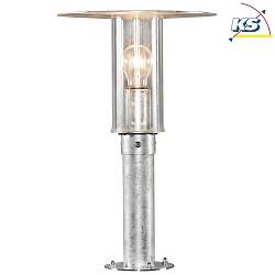 Pedestal light MODE, protected against vandalism, E27 max. 60W, galvanised steel, clear polycarbonate glass