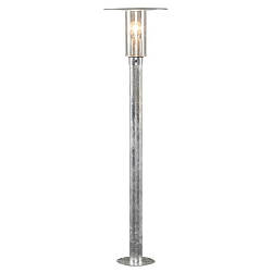 Standerlampe MODE slagfast E27 IP54, stål, gennemsigtig