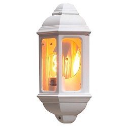 Udendørs wall luminaire CAGLIARI E27 IP43, gennemsigtig, hvid