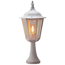 Jordspydslampe FIRENZE E27 IP43, gennemsigtig, hvid