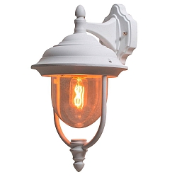 Udendørs wall luminaire PARMA down E27 IP43, gennemsigtig, hvid