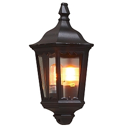 Udendørs wall luminaire FIRENZE E27 IP43, sort, gennemsigtig