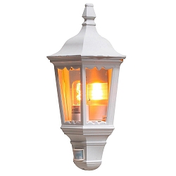 Udend�rs wall luminaire FIRENZE med bev�gelsesdetektor E27 IP43, gennemsigtig, hvid