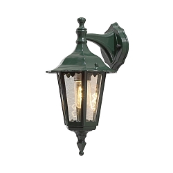 Udendørs wall luminaire FIRENZE down E27 IP43, grøn, gennemsigtig
