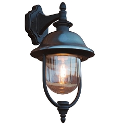 Udendørs wall luminaire PARMA down E27 IP43, rustfrit stål, klar, sort
