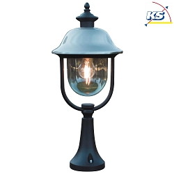 Pedestal light PARMA with roof from stainless steel, E27 max. 75W