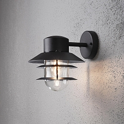 Outdoor wall luminaire MODENA DOWN, E27 max. 60W, black aluminium / clear glass