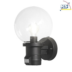 Outdoor wall luminaire NEMI with motion detector, E27 max. 60W