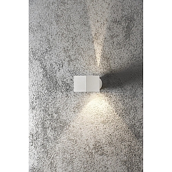 Outdoor wall luminaire MODENA Square, Up/Down, G9 max. 25W, white aluminium / clear glass