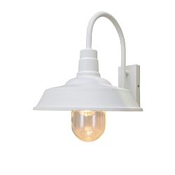 Udend�rs wall luminaire TRAPANI down, stor, rund E27 IP44, hvid d�mpbar
