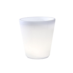 LED beleuchteter Pflanzentopf ASSISI, IP44, 12V, 2.4W 3000K 30lm, with 600cm cable, white plastic