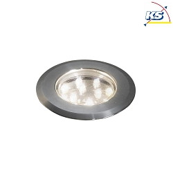 3pc. set of Mini LED in-ground spots, I44, 12V, je 0.72W 3000K 12lm, stainless steel 304 / clear glass