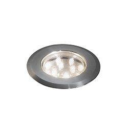 Gulvindbygningslampe indbygget version, s�t med 3 IP44, rustfrit st�l, gennemsigtig