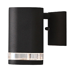 Udendørs wall luminaire MODENA med reflektor GU10 IP44, sort, gennemsigtig
